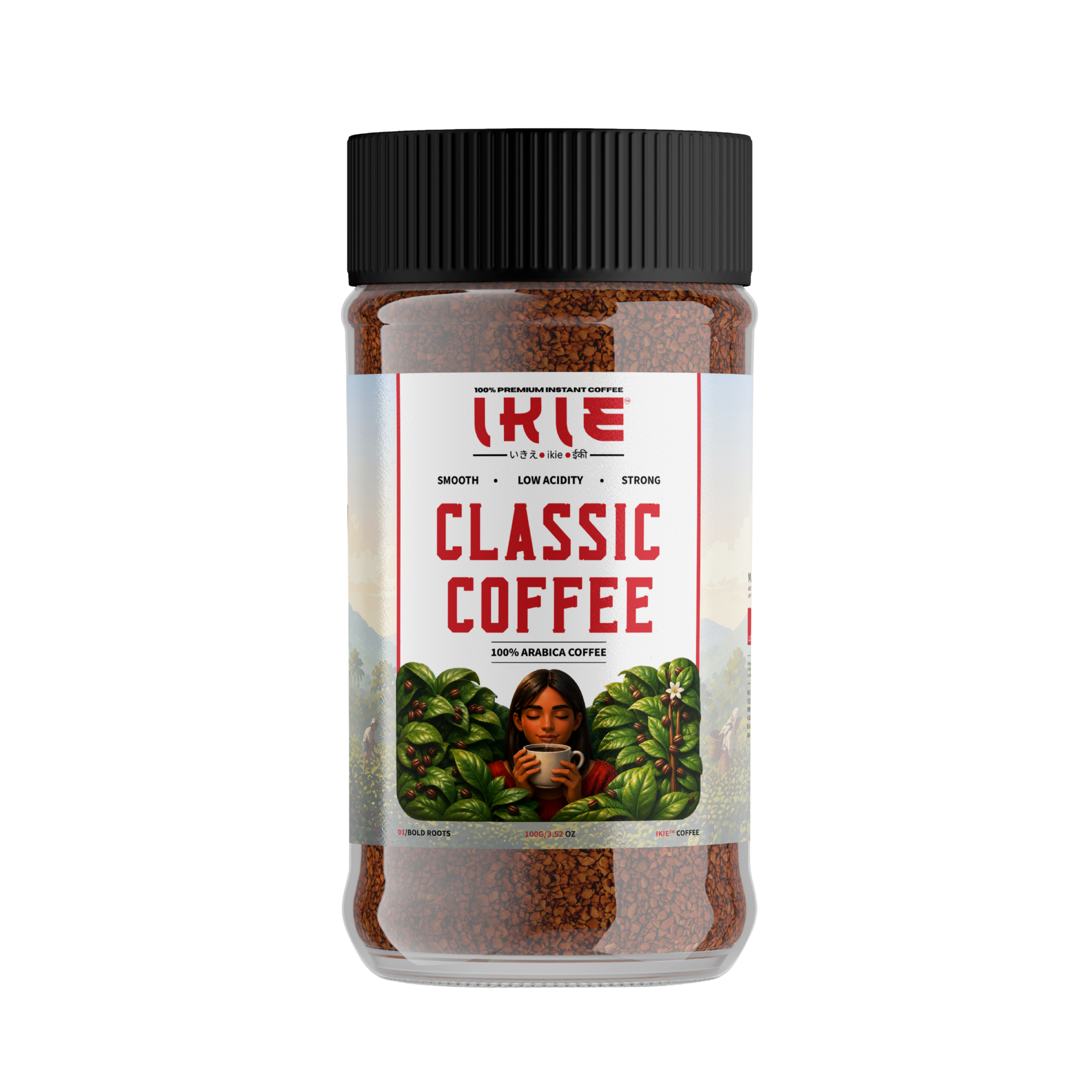 IKIE Classic Instant Coffee Powder | 100% Arabica Freeze-Dried | No Chicory | Rich Aroma & Bold Taste | Pure Black Coffee | 100g